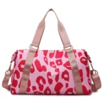 Sac de sport léopard rose