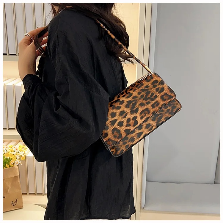 Sac a main bandoulière léopard Marron – Image 3