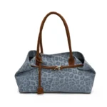sac à main bleu léopard
