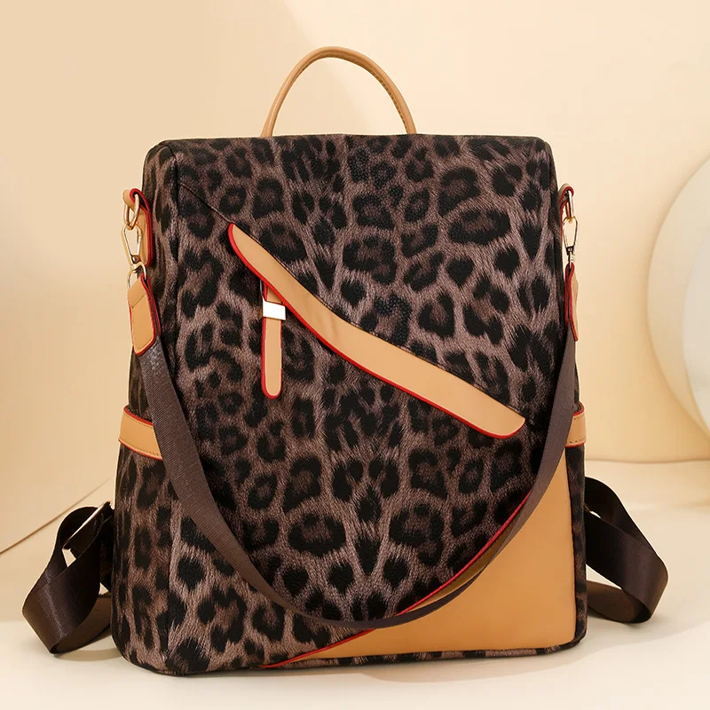 sac à dos femme léopard brun foncé