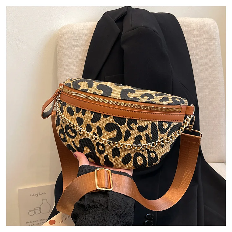 sac banane femme léopard kaki