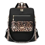 sac à dos femme léopard Noir