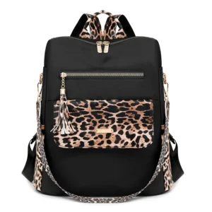 sac à dos femme léopard Noir