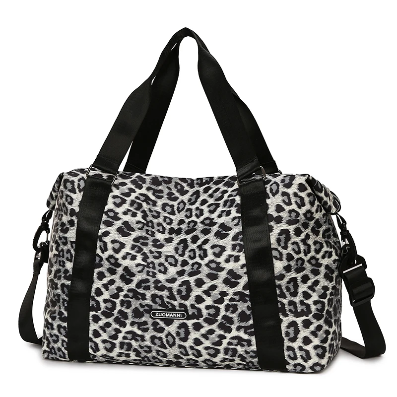 sac de sport léopard blanc