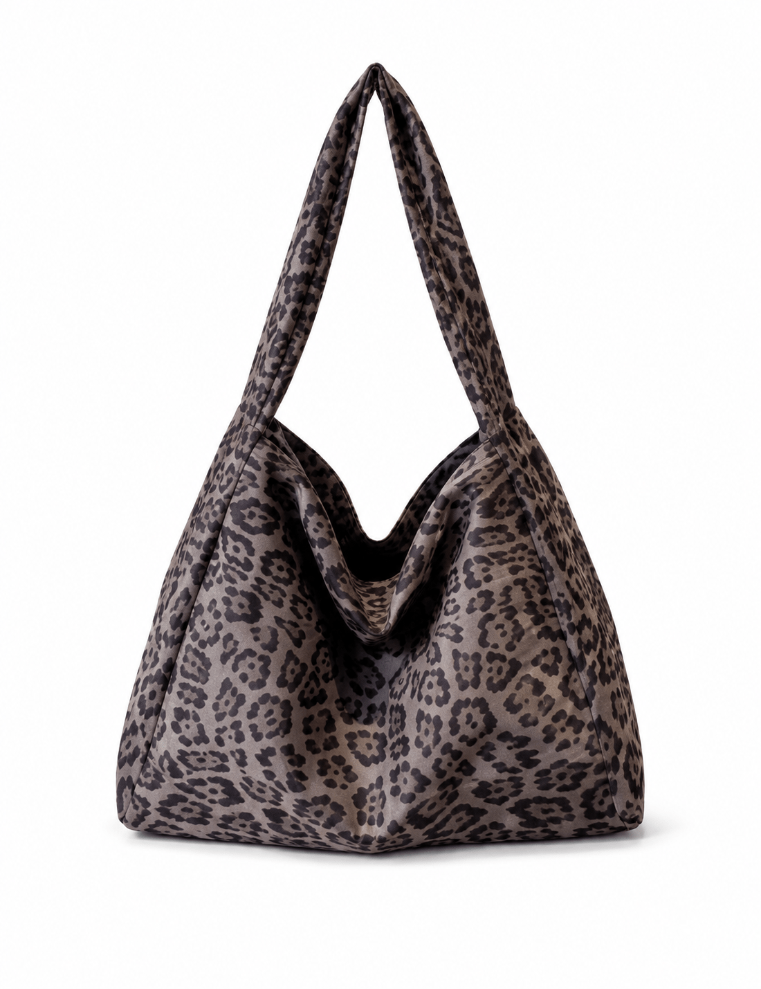 Sac cabas léopard femme noir en toile polyester – avec poche intérieure pour téléphone