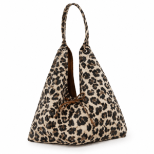 Sac cabas léopard femme marron en polyester – forme souple