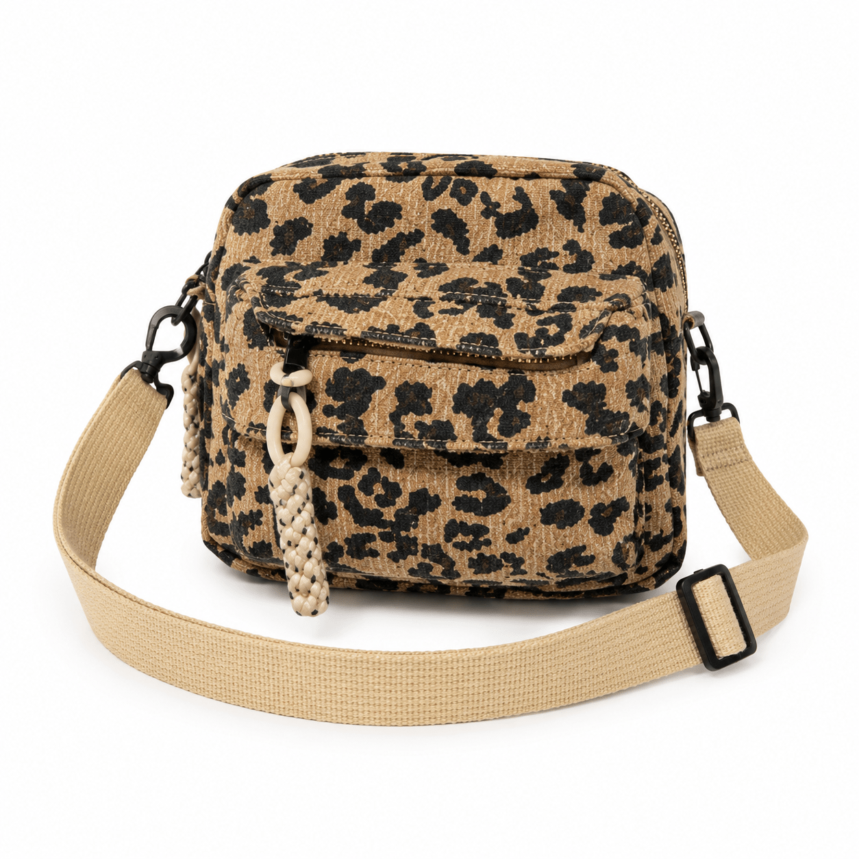 sac bandoulière léopard marron