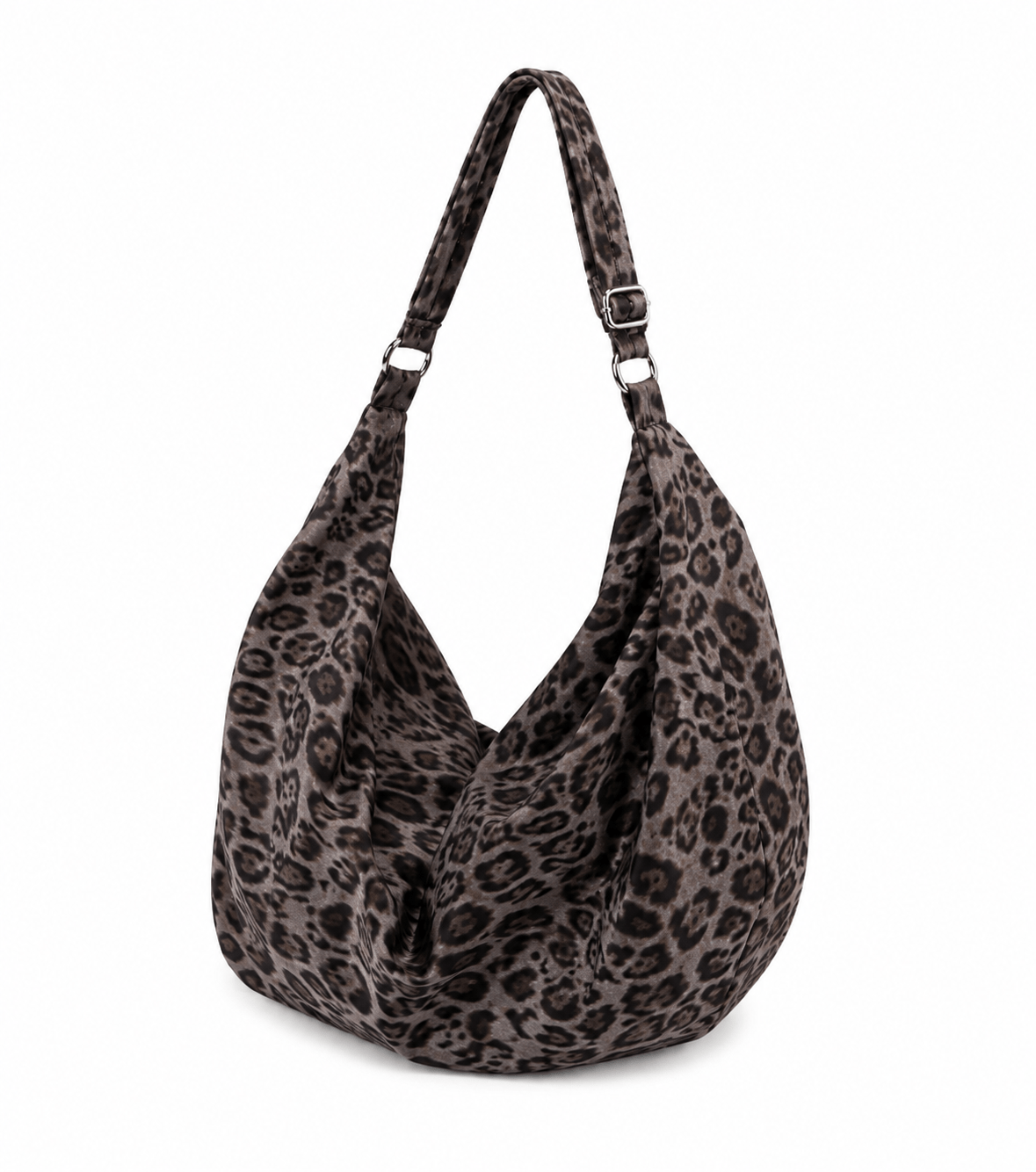 Sac bandoulière léopard unisexe noir en polyester