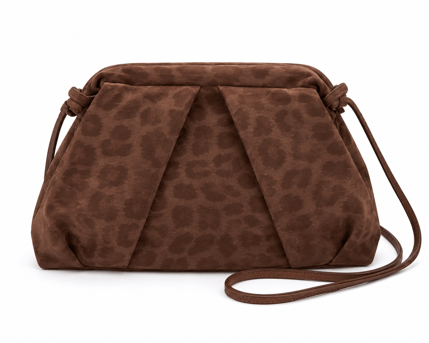 Sac bandoulière léopard femme café en polyester