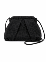 Sac bandoulière léopard femme noir en polyester
