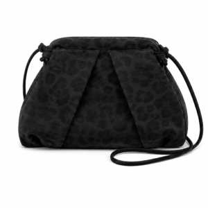 Sac bandoulière léopard femme noir en polyester