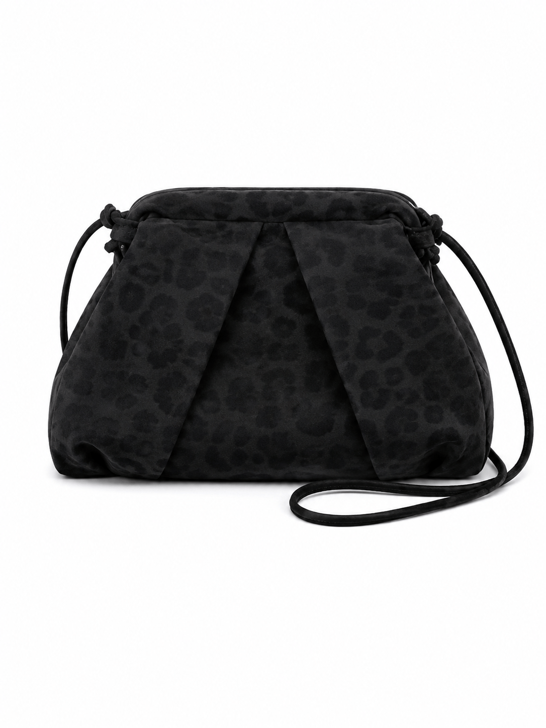 Sac bandoulière léopard femme noir en polyester