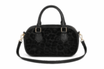 Petit sac à main bandoulière léopard femme noir en polyester