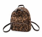 Petit sac à dos léopard femme marron – avec poche intérieure zippée, fermeture zippée
