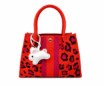 Sac à main bandoulière léopard femme rouge en polyester
