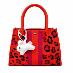 Sac à main bandoulière léopard femme rouge en polyester