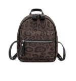 Petit sac à dos léopard femme noir en cuir – imperméable
