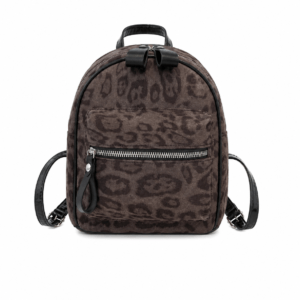 Petit sac à dos léopard femme noir en cuir – imperméable