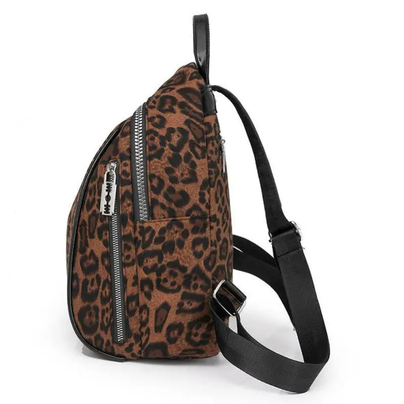 Sac à dos léopard unisexe marron – capacité inférieure à 20 litres, avec bretelles ergonomiques – Image 4