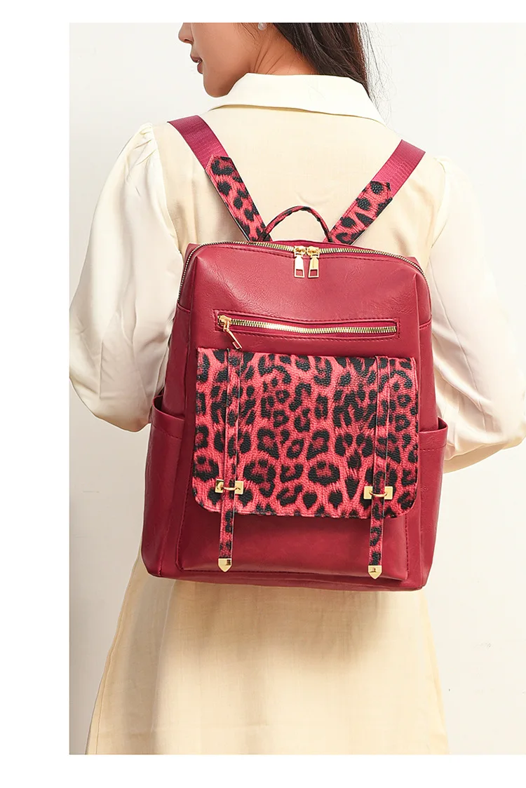 Sac Léopard chic rouge