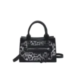 Petit sac à main bandoulière léopard femme noir en cuir