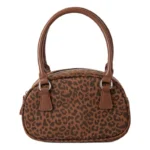 sac a main léopard marron