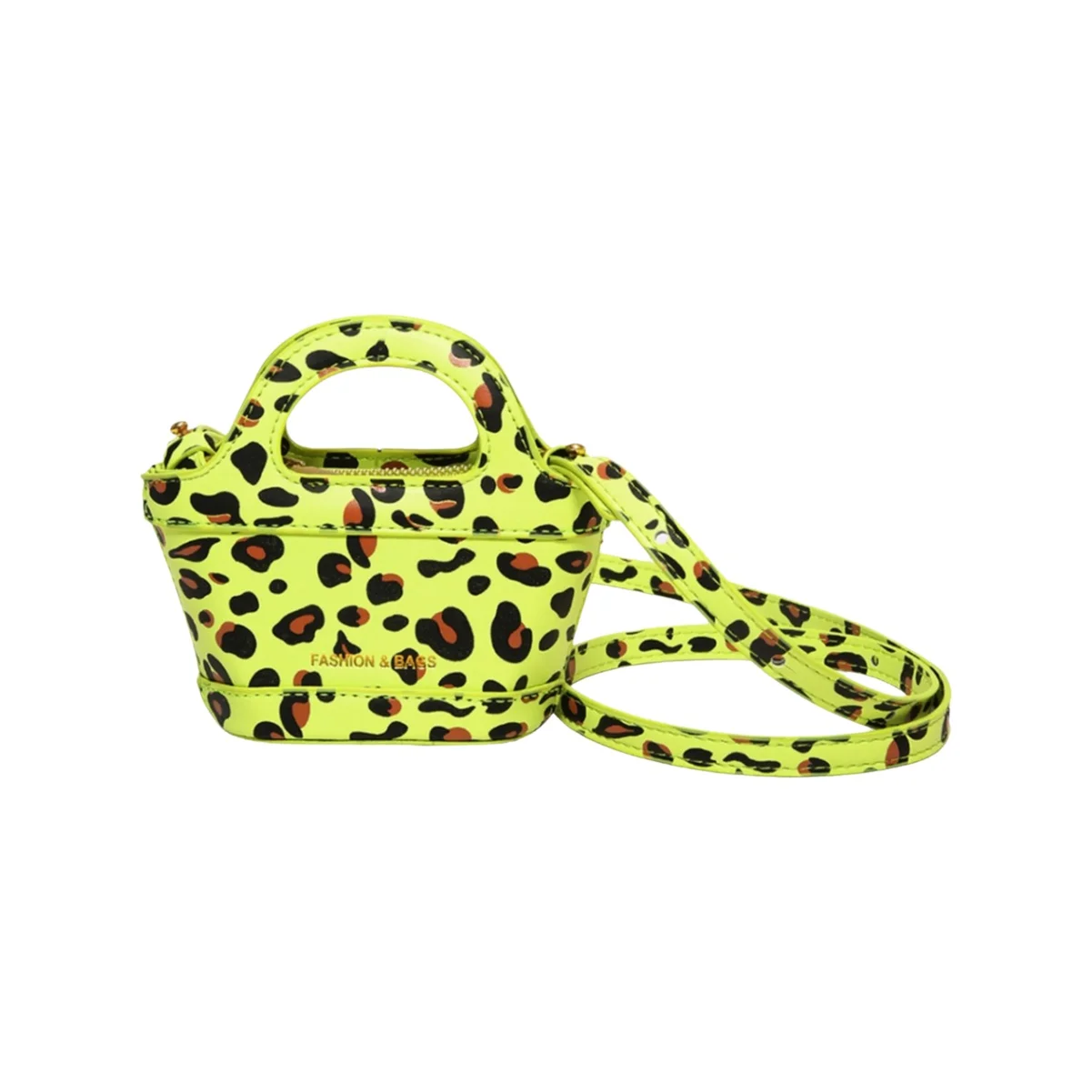 Sac a Main Petit Léopard Bandouilère Vert – Image 3