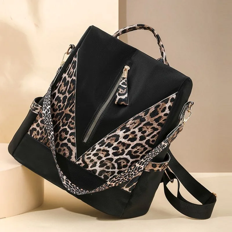 Sac a Dos Léopard Femme Chic Noir