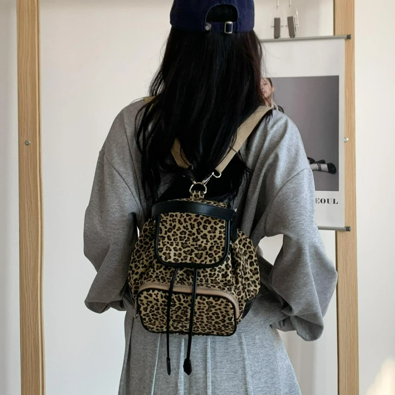 Petit Sac a Dos Léopard Femme Marron Café – Image 2