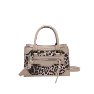 Petit Sac a Main Léopard Blanc créme