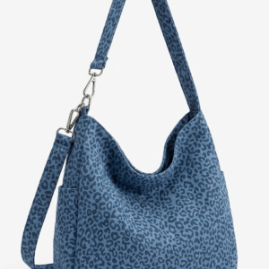 Sac bandoulière léopard unisexe bleu en polyester