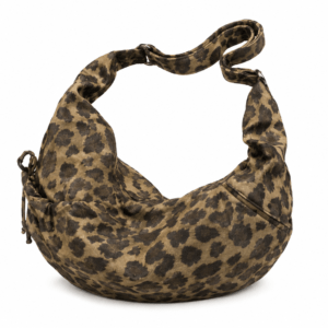 Sac bandoulière léopard unisexe kaki en polyester