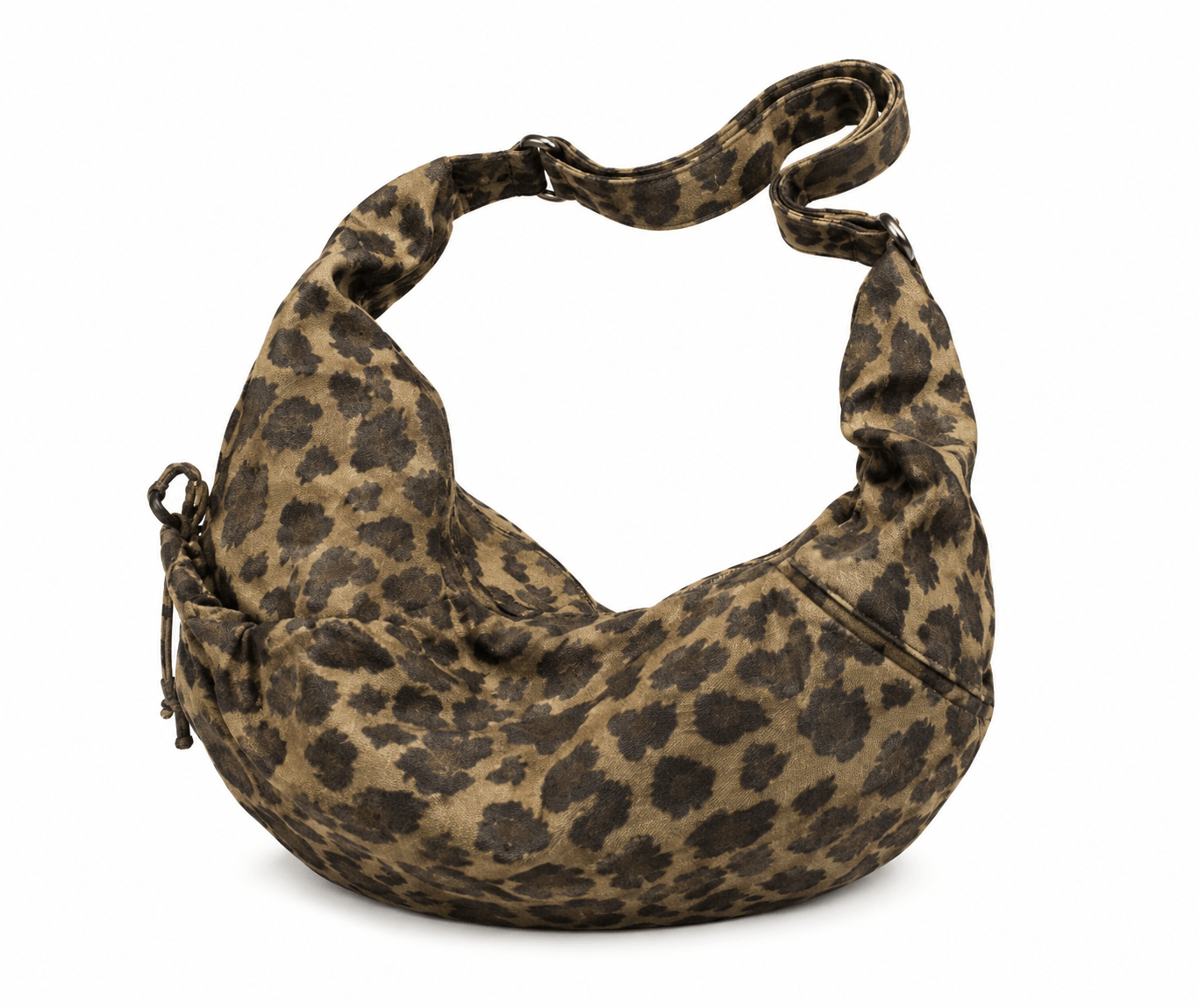 Sac bandoulière léopard unisexe kaki en polyester