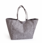 Sac cabas léopard femme violet en toile polyester – avec poche intérieure pour téléphone