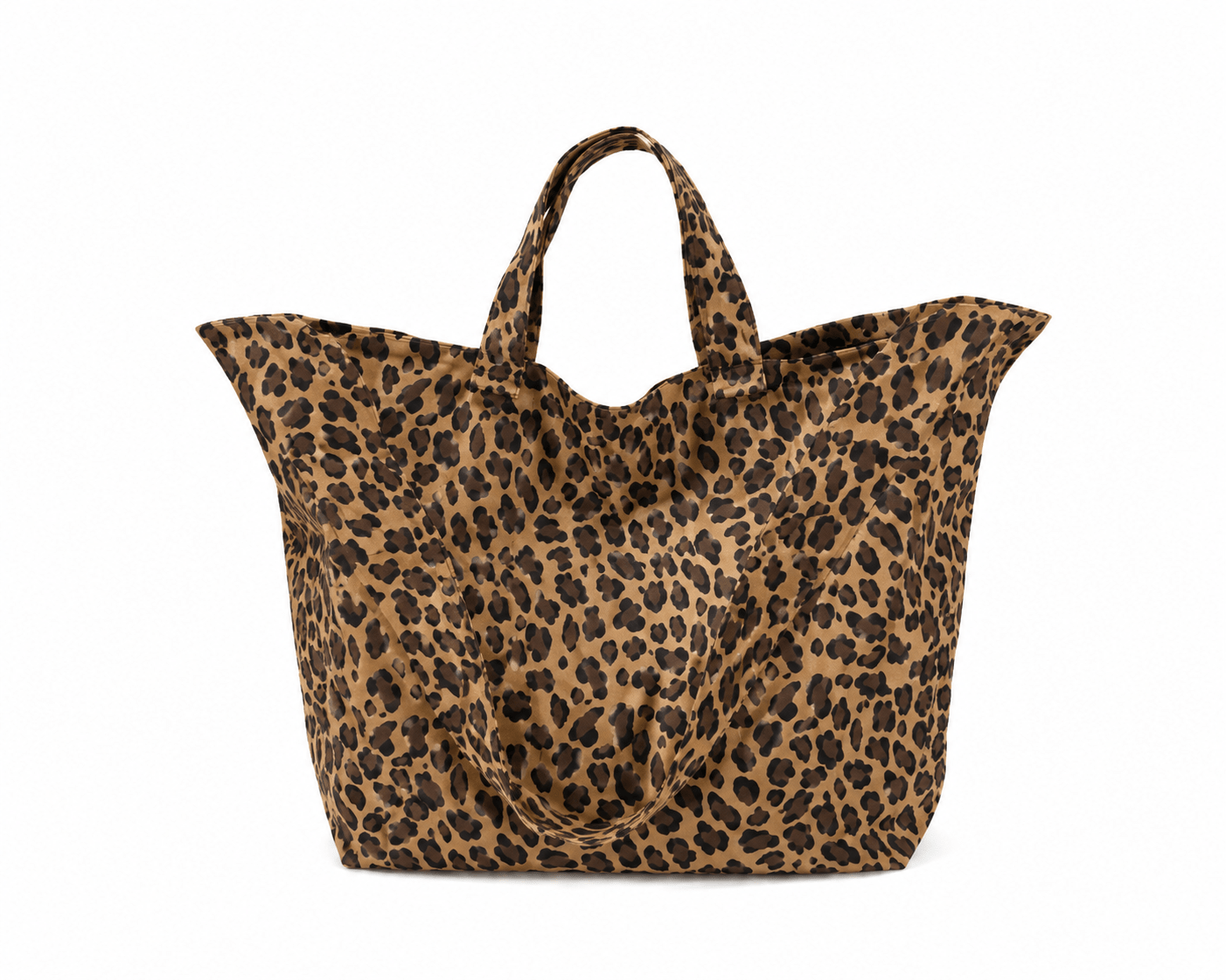 Sac cabas léopard femme marron en toile polyester – avec poche intérieure pour téléphone
