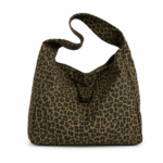 Sac cabas léopard unisexe kaki en polyester