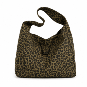 Sac cabas léopard unisexe kaki en polyester