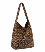 Sac cabas léopard femme marron en polyester