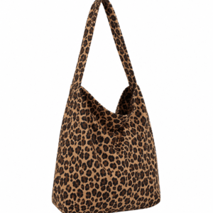Sac cabas léopard femme marron en polyester