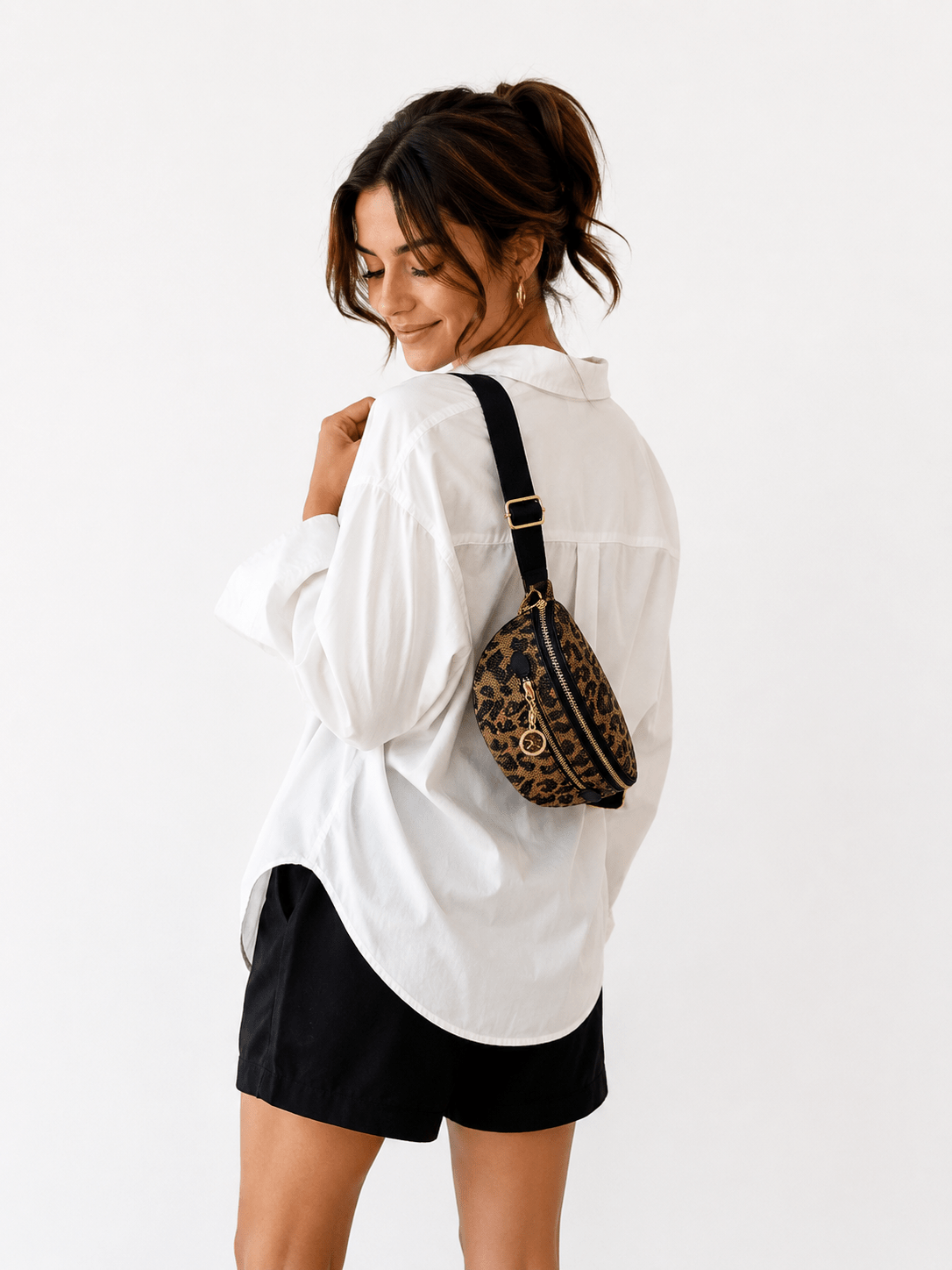 sac banane motif léopard