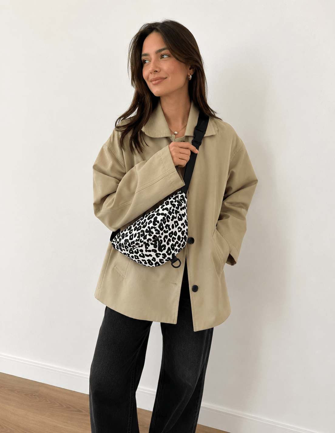 sac léopard blanc
