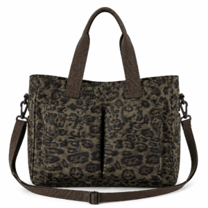 Sac de sport léopard unisexe vert – fermeture zippée