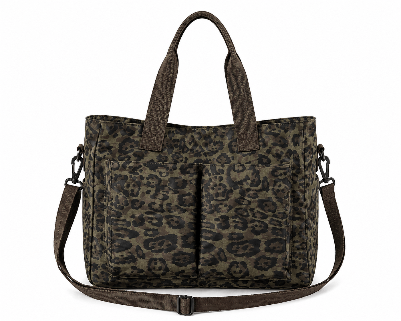 Sac de sport léopard unisexe vert – fermeture zippée