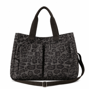 sac de sport léopard gris