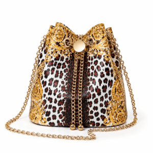 Sac bandoulière léopard femme marron en polyester