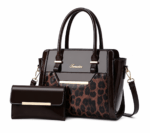 Sac à main bandoulière léopard femme marron – avec compartiments