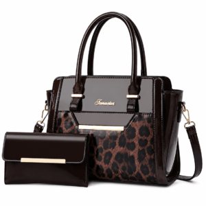 Sac à main bandoulière léopard femme marron – avec compartiments