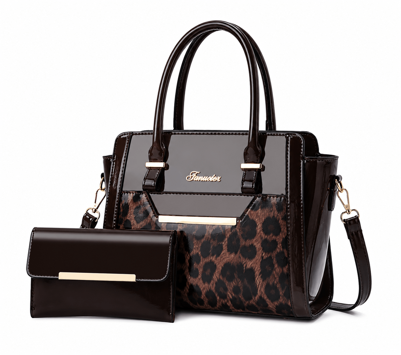 Sac à main bandoulière léopard femme marron – avec compartiments