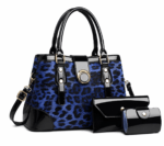 Sac à main bandoulière léopard femme bleu