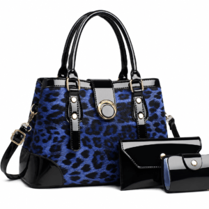 Sac à main bandoulière léopard femme bleu